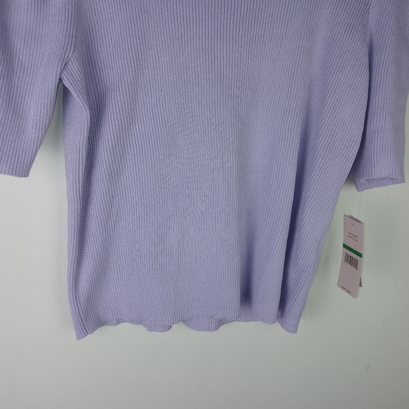 Nanette Lepore Jewelneck Ribbed Sweater Top Size L - Picture 4 of 14